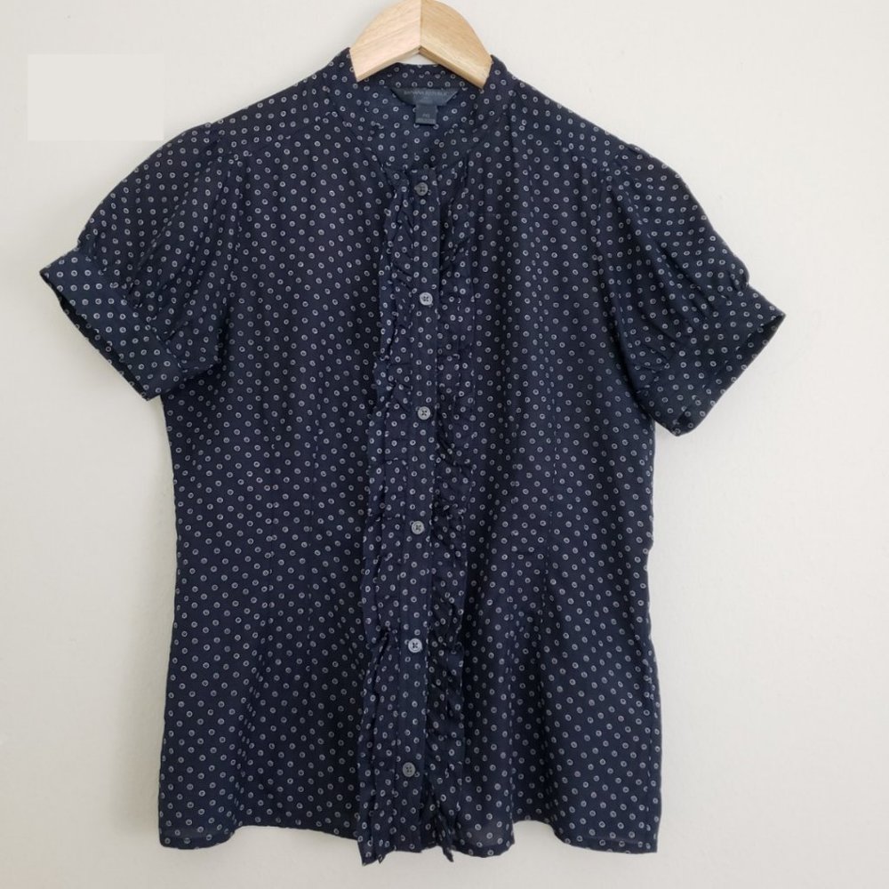 Sale Banana Republic Polka Dot Button Down Blouse XSP